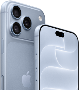 iPhone 18 Pro, color glaciar, vistas frontal y posterior para mostrar el Ceramic Shield, sistema de tres cámaras